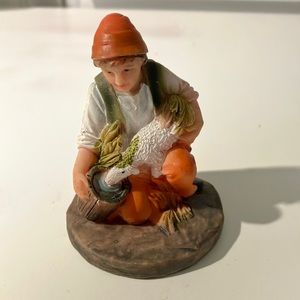 Nativity scene boy with sheep drinking water 3. in tall